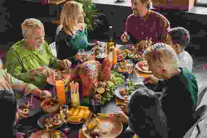 A Family Gathers Around A Table For A Traditional Christmas Dinner In A Cozy Farmhouse. A Simple Christmas On The Farm