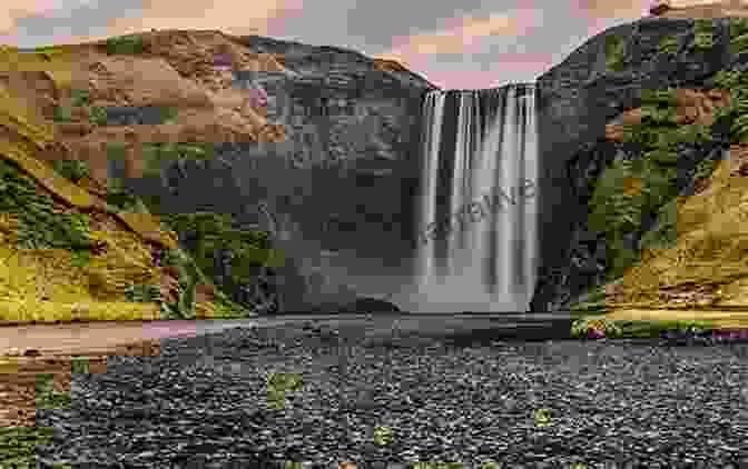 A Stunning Landscape Of Iceland, Featuring Towering Mountains, Cascading Waterfalls, And A Vast Glacier Iceland The Land Of A Hundred Faces